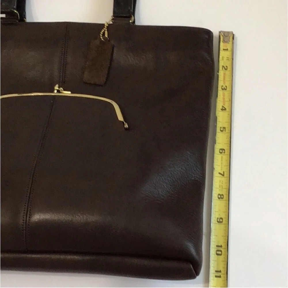 Coach Brown Watermelon Tote Bag Vintage Leather Pre-Creed 1973-1975 - Picture 12 of 14